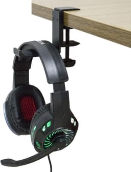 Opvouwbare Hoofdtelefoon Houder met Klem voor Onder Bureau - Metalen Headset Stand met Rubberen Bescherming — thumbnail 3