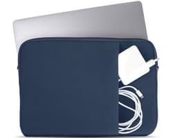 Coverzs Laptophoes 13 inch & 14 inch (donkerblauw) - Laptoptas dames / heren geschikt voor o.a. 13 inch laptop en 14 Inch laptop - geschikt voor Macbook - Laptophoes met ritssluiting - waterafstotende hoes