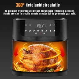 Aurixi® Airfryer XXL - Mini-oven - Heteluchtfriteuse - Zwart - 30cm x 36cm x 30cm — thumbnail 3