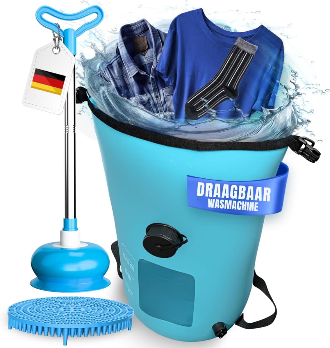 SCH® Mini Wasmachine - Wasmachine - Blauw - ‎15cm x 30cm x 30cm — afbeelding 1