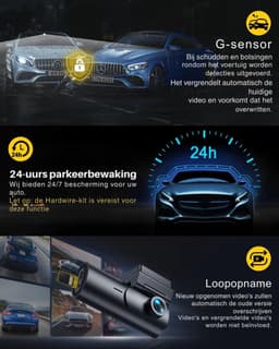 MIRA® Dashcam Voor en Achter - Dashcam - Dashcam Voor Auto - Zwart - ‎7cm x 3cm x 2cm — thumbnail 3