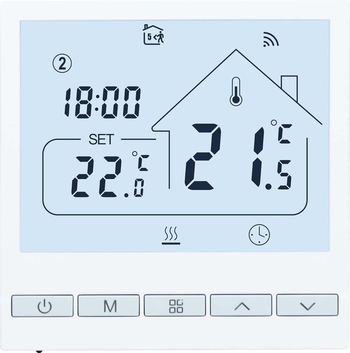 WiFi Slimme Thermostaat 16A – Geschikt voor Elektrische Vloerverwarming – Tuya App – Compatibel met Alexa & Google – Programmeerbare Kamerthermostaat — afbeelding 1
