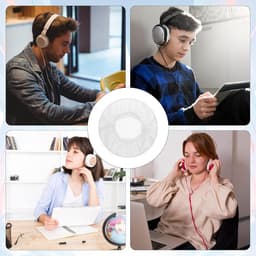 Elastische Hygienehoesjes hoofdtelefoon - 100 stuks - Niet-geweven stof hoofdtelefoon covers - Vervangende Hygienehoesjes hoofdtelefoon - Voor thuis, sport en kantoor - Cover hoes 11cm - Wit — thumbnail 2
