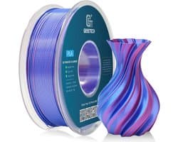 Silk Dual Color PLA Filament 1.75mm 1KG voor 3D-printers - Zijde Blauw en Rood