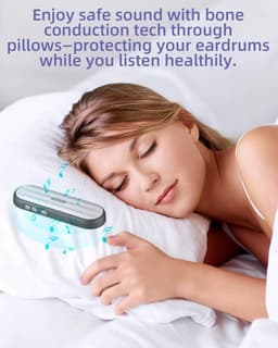 Slaapsprekers - Onderkussen Bluetooth Speaker - Bluetooth-kussenluidspreker - Botgeleiding Technologie - Witte Ruis - Draadloos - Voor een betere nachtrust - Mini Under Pillow Speaker - Zwart — thumbnail 5