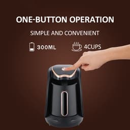 Elektrisch Turks koffiezetapparaat, 600 watt, 300 ml, capaciteit voor 4 kopjes, met overloopbeveiliging en droogkookbeveiliging. — thumbnail 5