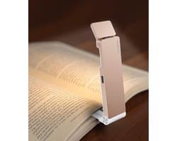 Oplaadbare Boekenlamp met Klem - USB Oplaadbaar, Opvouwbaar, 3 Amber Kleuren & 4 Helderheidsniveaus