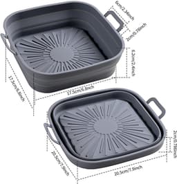 Opvouwbare vierkante Airfryer siliconen mal 17,5 cm — thumbnail 2