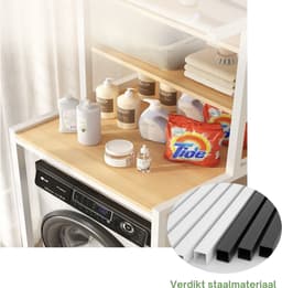 Livista® Wasmachine Kast - 3-Laags Opslagrek - Ruimtebesparende Wasruimte Organizer - 181x60x70 CM - Wit — thumbnail 3