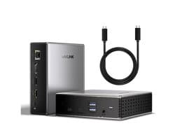 Wavlink Ultra USB-C Docking Station met 2 x HDMI – 1 x Displayport – Ethernet – Audio In/Uit – 2 x USB-A – 1 x USB-C - 125W opladen