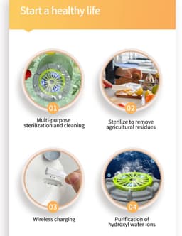 Pesticiden Reiniger - Pesticiden Verwijderaar - USB-Fruitreiniger - Produce Purifier - Verwijder Moeiteloos Bacteriën & pesticiden - voor Het Reinigen van Fruit, Groenten en Vlees — thumbnail 3