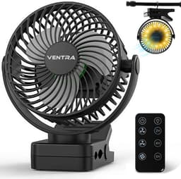 VENTRA® Draadloze Ventilator – Ventilator – Tafelventilator – Handventilator - Mini Ventilator - LED Verlichting - 12000 mAh - 19,5 x 17cm — thumbnail 1