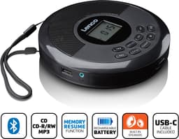 LENCO CD-340BK - Draagbare CD-/MP3-speler met Bluetooth en ingebouwde speakers - Zwart — thumbnail 5