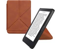 kwmobile e-reader hoesje geschikt voor Kobo Clara 2E hoes - Ereader flip case met standaard - E reader cover van kunstleer - In bruin