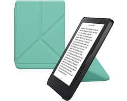 kwmobile e-reader hoesje geschikt voor Kobo Clara 2E hoes - Ereader flip case met standaard - E reader cover van kunstleer - In mintgroen