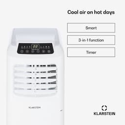 Klarstein Mobiele airconditioner met luchtafvoerslang, 3-in-1 airconditioner met ventilator & ontvochtiger, kleine & draagbare airconditioner voor thuis & op kantoor, nachtmodus, 7000 BTU AC met laag verbruik,1 kW voor 34 m² - voor Woonkamer — thumbnail 5