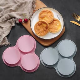 Eierpan Voor Air Fryer - Siliconen Muffin Tray - 2 Stuks Accessoires Met 3 Holte - Non Stick Pannenkoek Pan - Gebakken Ei Pan Voor Bakken en Koken — thumbnail 7