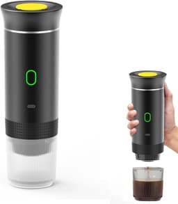 Draagbare reis-espressomachine - Oplaadbaar 12V met tas - Ideaal voor kamperen en auto's - Verwarmt snel - Capsules en gemalen koffie - Ideaal voor op reis — thumbnail 1