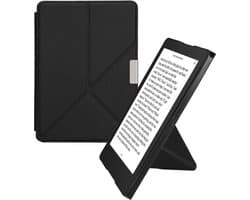 kwmobile e-reader hoesje geschikt voor Kobo Aura Edition 2 hoes - Ereader flip case met standaard - E reader cover van kunstleer - In zwart