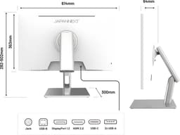 JAPANNEXT Touchscreen Monitor Wit 27" IPS WQHD (2560x1440) met verstelbare arm | JN-IPS27WQHDR-C65W-FLD-T — thumbnail 3