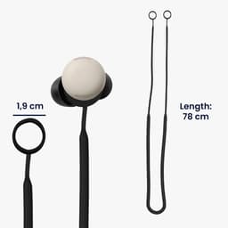 kwmobile Strap Compatible with Google Pixel Buds Pro 2 - Silicone Cord Holder for Wireless Earphones - Black — thumbnail 5