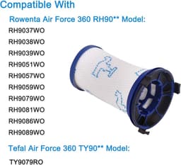 Vervangende filters - 3 stuks - geschikt voor Rowenta Air Force 360 ​​RH9051WO RH9057WO RH9059WO RH9081WO RH9086WO - geschikt voor Tefal Air Force 360 ​​stofzuiger, vervangende accessoires alternatief voor ZR009001 — thumbnail 3