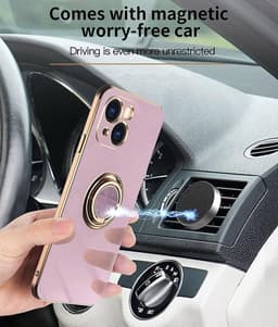 Allecto Plus - Hoes voor Xiaomi 13 Lite 5G wit siliconen TPU bumper case met ringstandaard — thumbnail 3