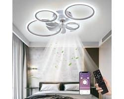 MKSS® Plafondventilator met Verlichting - Ventilator voor Slaapkamer - Air Cooler met Afstandsbediening - Wit — afbeelding 1