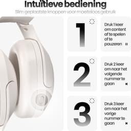 Xssive H11 Draadloze Over-Ear Koptelefoon met Active Noise Cancelling & Transparency Mode - 60+ Uur Batterij - 9 EQ Modi & ANC - Wit — thumbnail 8