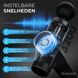 Duriant®- Massage Gun Professioneel- Massage apparaat- Massage Pistool - Inclusief Koffer en 12 Opzetstukken - Massagegun-Krachtig en Draadloos Sport en Relax Massage Apparaat - Massageapparaten — thumbnail 5