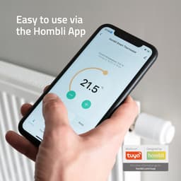 Hombli Slimme Radiatorknop - Thermostaatkraan - Thermostatisch - Uitbreidingsset 3 stuks - Verbruiksmeter - Incl. Koppelstukken — thumbnail 4