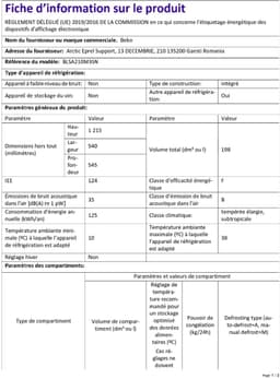 1 deurs koelkast 54cm 198l wit - beko - BLSA210M3SN — thumbnail 9