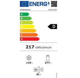 LG GBV5240DEP koel-vriescombinatie Vrijstaand 387 l D Zwart — thumbnail 4