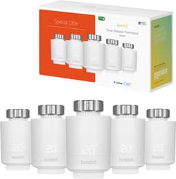 Hombli Smart Radiator Thermostat Expansion Pack (5-PACK) – Slimme radiatorknop – Thermostaatkraan – Bluetooth – Bediening via App - Open raam detectie – Verbruiksoverzicht – Spraakbesturing met Google, Alexa en Siri — thumbnail 1