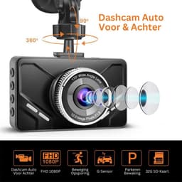 MKSS® Dual Dashcam - Dashcam voor Auto - Dashcams - Full HD - Zwart — thumbnail 3