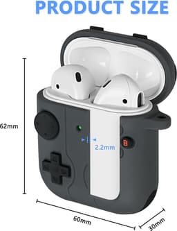 Zachte siliconen beschermhoes - compatibel met AirPods 2 & 1 - inclusief reinigingspen en hoofdtelefoonhoes - schokabsorberend - met karabijnhaak — thumbnail 3