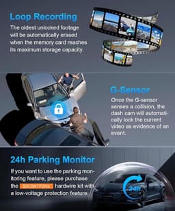 Lexium Dashcam voor auto - Dashcam - Dashcam voor auto voor en achter - Dashcam voor en achter - Dashcam voor en achter draadloos - Dual dashcam — thumbnail 3