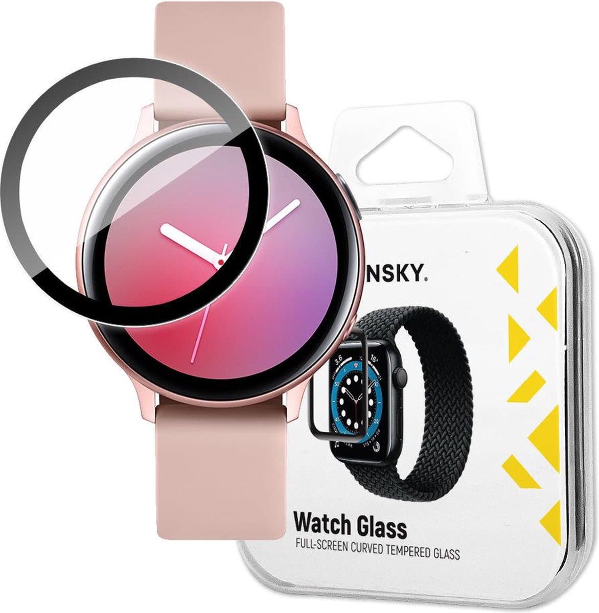 Wozinsky - Watch - Glass hybride glas voor Samsung Galaxy Watch Active - 2 - 40 - mm - zwart — afbeelding 1