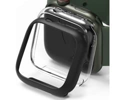 Ringke Slim - Apple Watch 7/8/9 45MM Case -Transparant - Zwart (2-Pack)