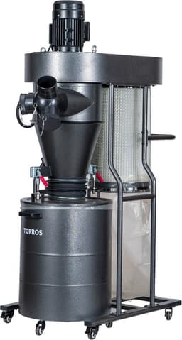 Cycloon stofafzuiginstallatie met afstandsbediening 1450m³/h 1,5kW 230V Torros ASC1450M — thumbnail 1