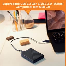 MKSS® Harde Schijf Extern - Draagbare - 1TB Opslag - Zwart — thumbnail 3