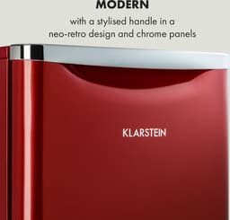 Klarstein Yummy - Koelkast met vriesvak, koelmiddel: R600a, 42 dB, 1 draadrek, incl. lekbak, 45 liter, vriesvak: 3 liter, koelgedeelte: 42 liter, rood — thumbnail 5