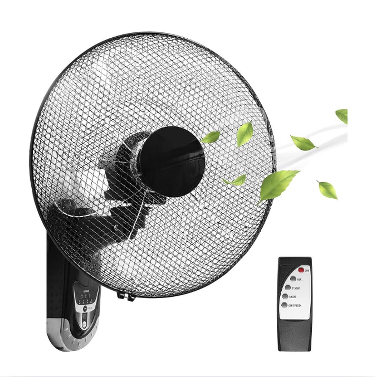 Wandventilator - Muurventilator Met Krachtige 60W Motor - Muur Ventilator Met 5 Bladen - Inclusief Afstandsbediening — afbeelding 1