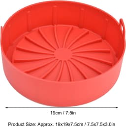 Vervanging Rode Siliconen Mand voor Air Fryer Pot - Multifunctionele Siliconen Pad en Stoomboot Liners - Accessoires voor Air Fryer Oven - Meer Dan 7.5in — thumbnail 8