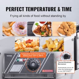 Elektrische Friteuse 8,6 L met Dubbele Bak en Ingebouwde Thermostaat - Ideaal voor Keuken en Feesten — thumbnail 4