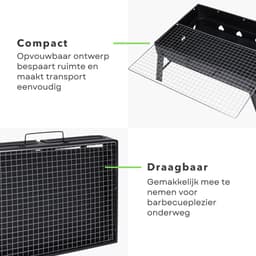 Opvouwbare Reisbarbecue - BBQ - Draagbare Barbecue voor Balkon en Park - 43x29 cm - Inclusief EBOOK — thumbnail 2