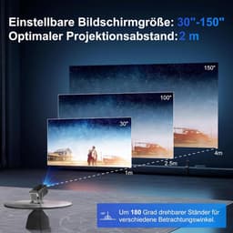 Equivera Mini Beamer - Draagbare Beamer - Beamer - Mini Beamer Projector - Projector - Mini Projector — thumbnail 4