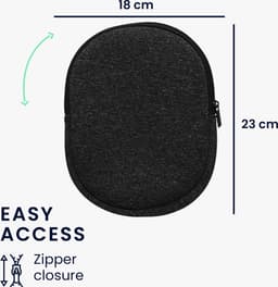kwmobile hoes geschikt voor Sony WH-CH520 / WH-CH510 / MDR-ZX110 - 22,5 x 17 cm - Beschermhoes voor headset in antraciet / wit - Van neopreen — thumbnail 3