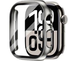 Strap-it Hard case hoesje met screen protector glas - geschikt voor Apple Watch Series 10 - 42mm (titanium leisteen)