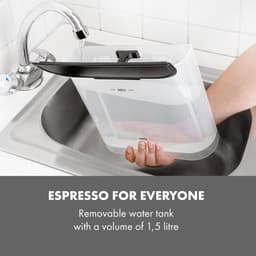 Klarstein 1,5L portafilter koffiemachine voor 2 kopjes koffie, mini espressomachine met melkschuimer, 15 bar portafilter koffiemachine, kleine, goede espressomachine, roestvrijstalen espressomachine 1050W — thumbnail 5